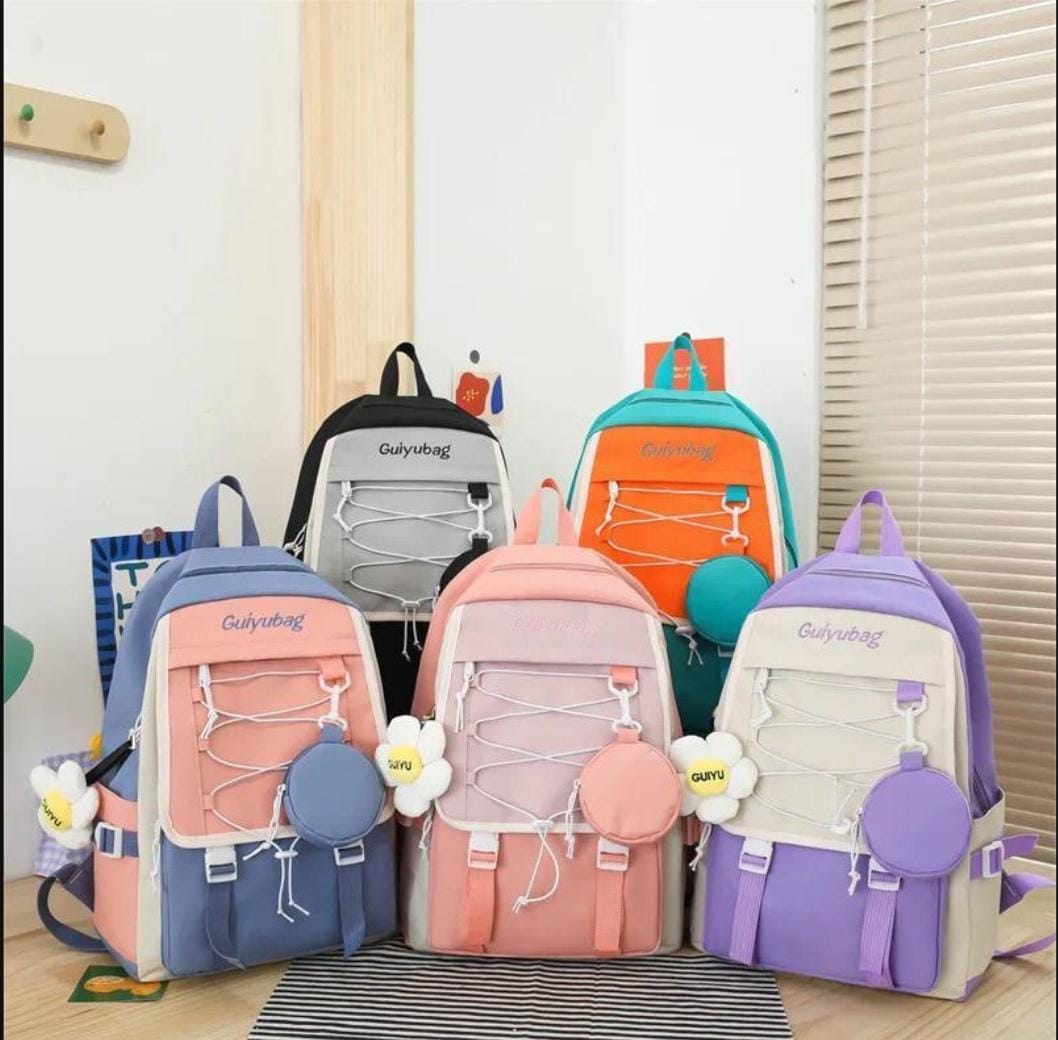 Girly Backpack 4Pcs Set | Trendy & Stylish | Pinkdose