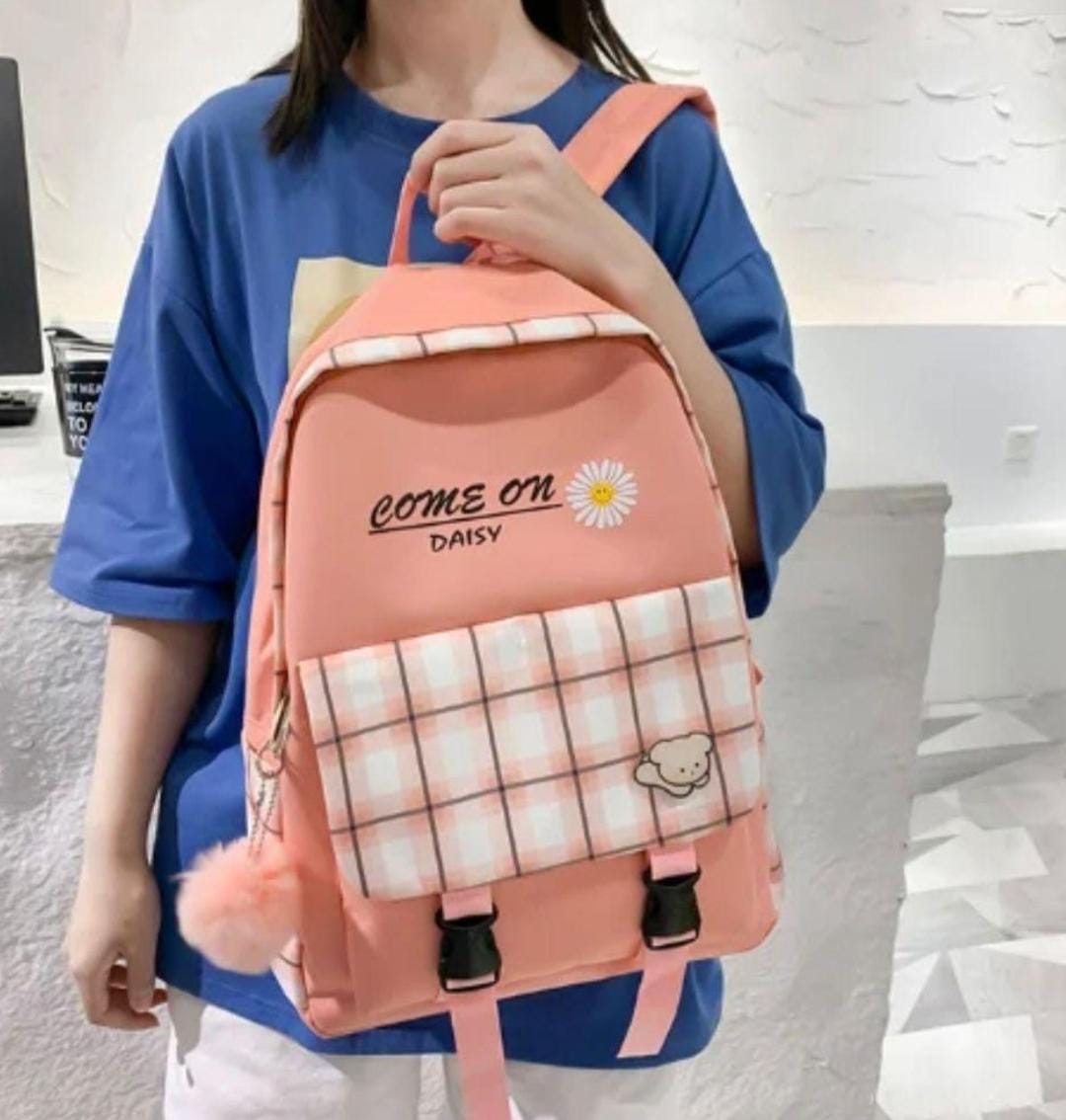 Women Canvas Backpack 4Pcs Set | Stylish & Trendy | Pinkdose